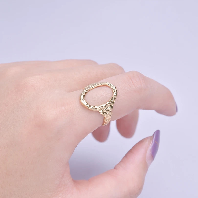 خواتم أنيقة مطلية بالذهب من الفولاذ المقاوم للصدأ، 6 قطع/مجموعة، بتصميمات زهور ونجوم وأوراق شجر وحب وثعبان، خواتم مجردة، مجوهرات نسائية بالجملة