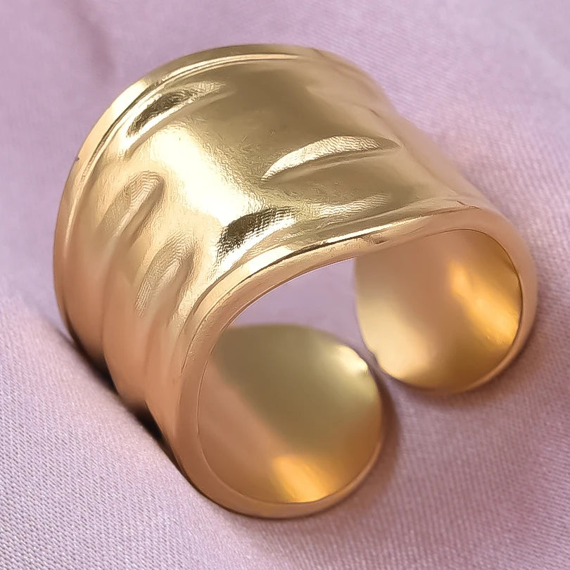 خواتم واسعة غير متساوية من الفولاذ المقاوم للصدأ للنساء والرجال، إكسسوارات، مجوهرات هندية، خاتم إصبع عتيق، هدية