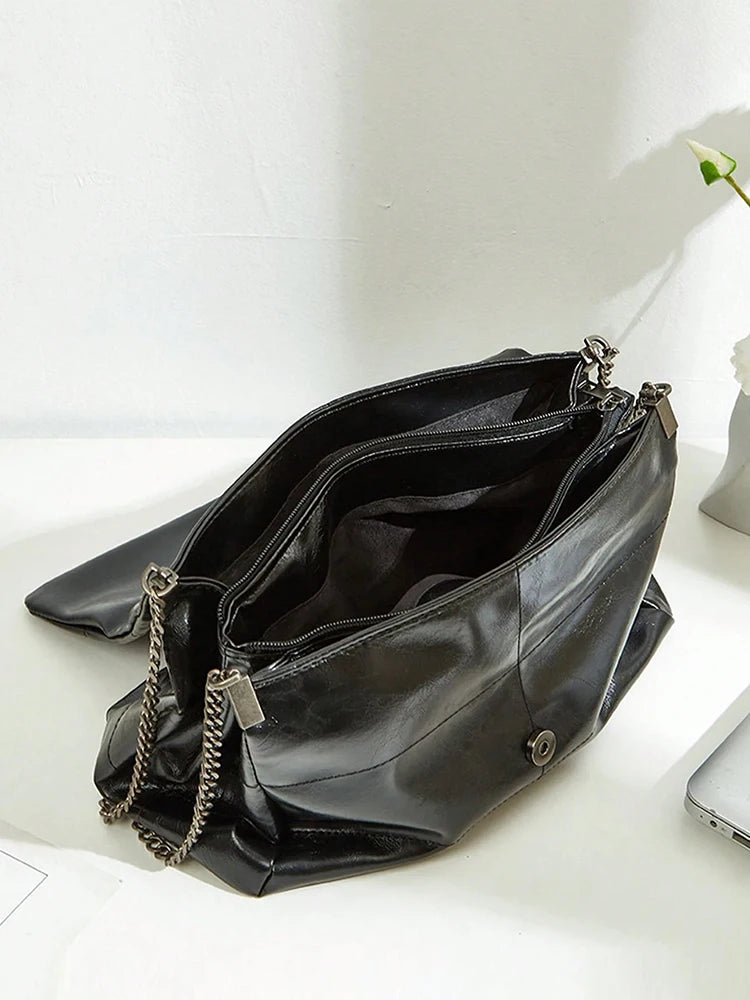 حقيبة كتف سلسلة جديدة لعام 2025 بسعة كبيرة، حقيبة نسائية عصرية وعادية للتنقل اليومي، حقيبة بريد بغطاء قلاب