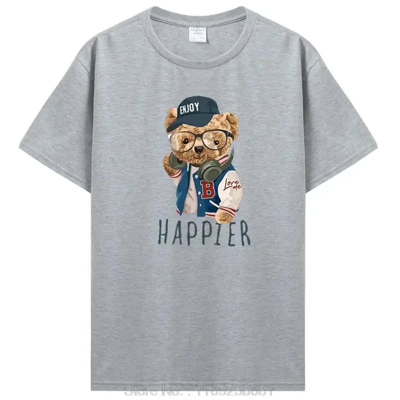 تي شيرت رجالي مضحك على شكل دب غولف للبيع الساخن، تي شيرت صيفي كاجوال من القطن، ملابس للجنسين، تي شيرت رجالي، ملابس الشارع، هاراجوكو