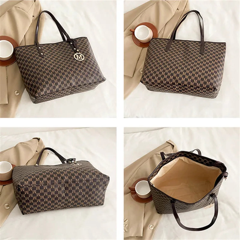 حقائب حمل كبيرة السعة للتنقل، حقيبة يد جلدية مطبوعة أنيقة للنساء، حقيبة كتف لطلاب الجامعات