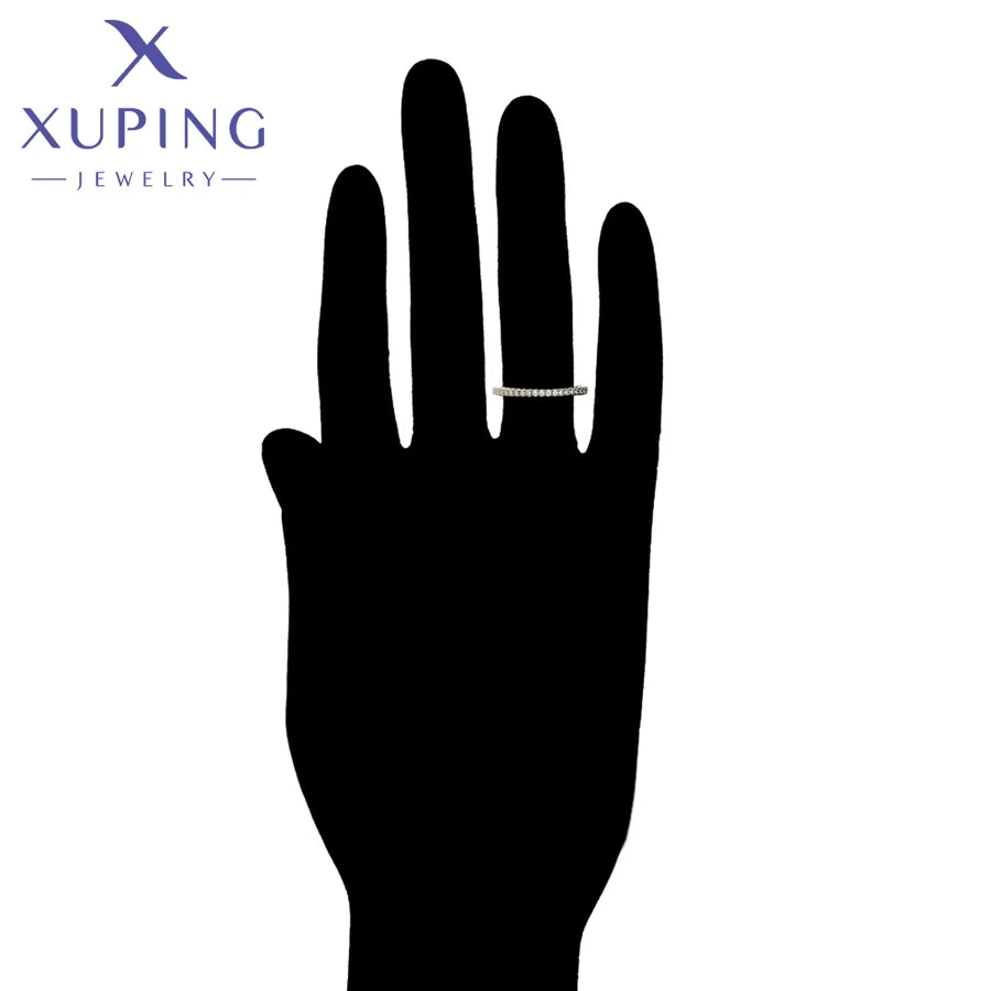 طقم خواتم Xuping Jewelry الدائرية الأنيقة للأزواج، مطلية بالذهب، هدية زفاف أو هدية حفلة X000755118