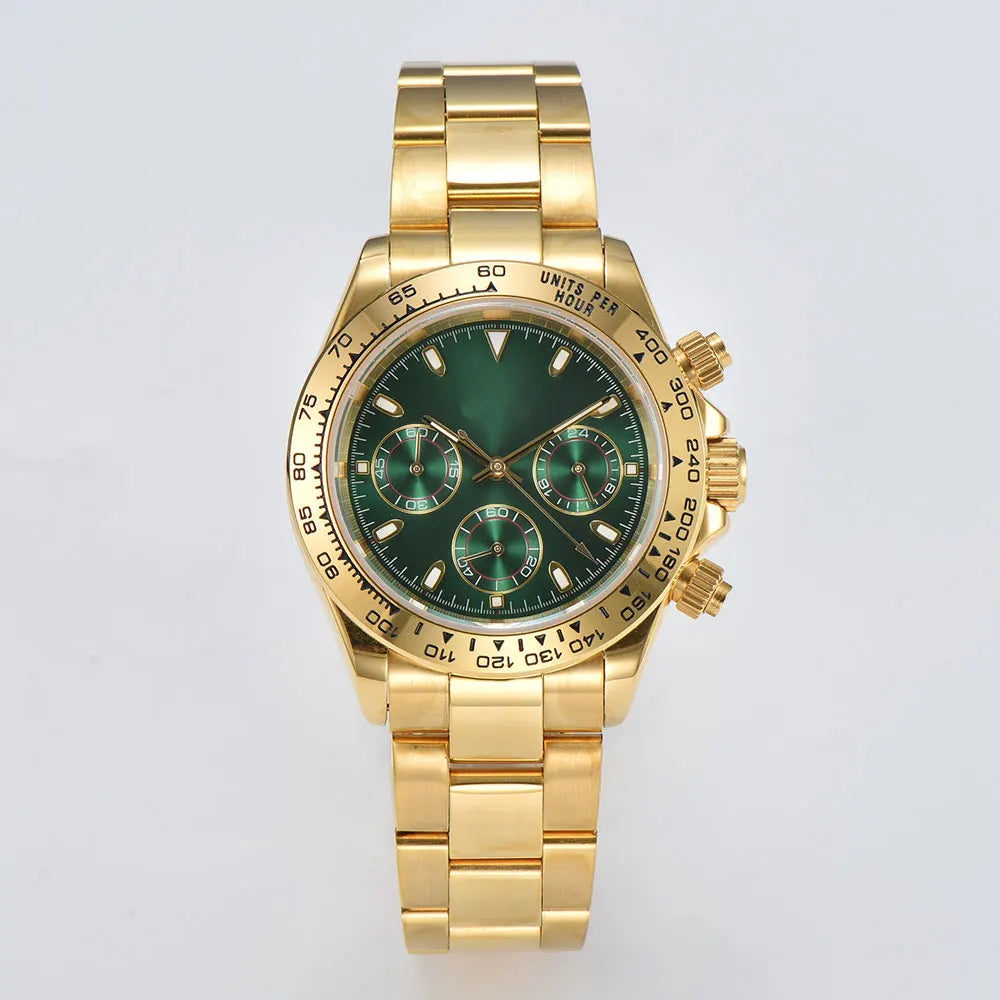 ساعة كرونوغراف فاخرة للرجال مقاس 39.3 مم، ساعة رجالية جديدة، ساعة عمل رجالية VK63، ساعة كرونوغراف رجالية VK63 مقاومة للماء حتى 10ATM