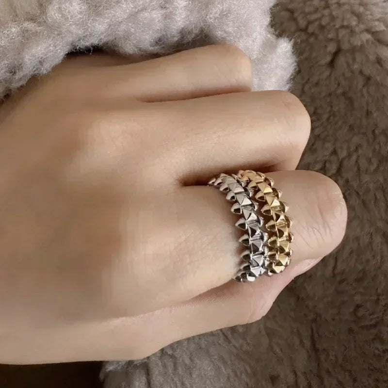 خاتم فضة S925، للرجال والنساء، كلاسيكي، أنيق، بسيط، عالي الجودة، بوب بانك، صديقة، عيد الحب، ارتداء يومي