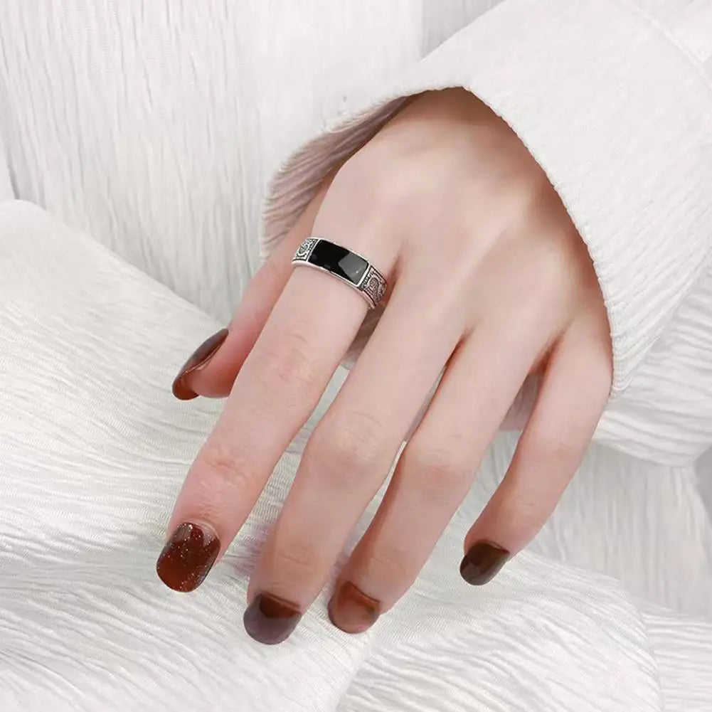 خواتم بسيطة بنمط تنين للرجال والنساء، خاتم مفتوح من النحاس بتصميم عتيق، سلسلة سوداء، إكسسوارات مجوهرات بانك