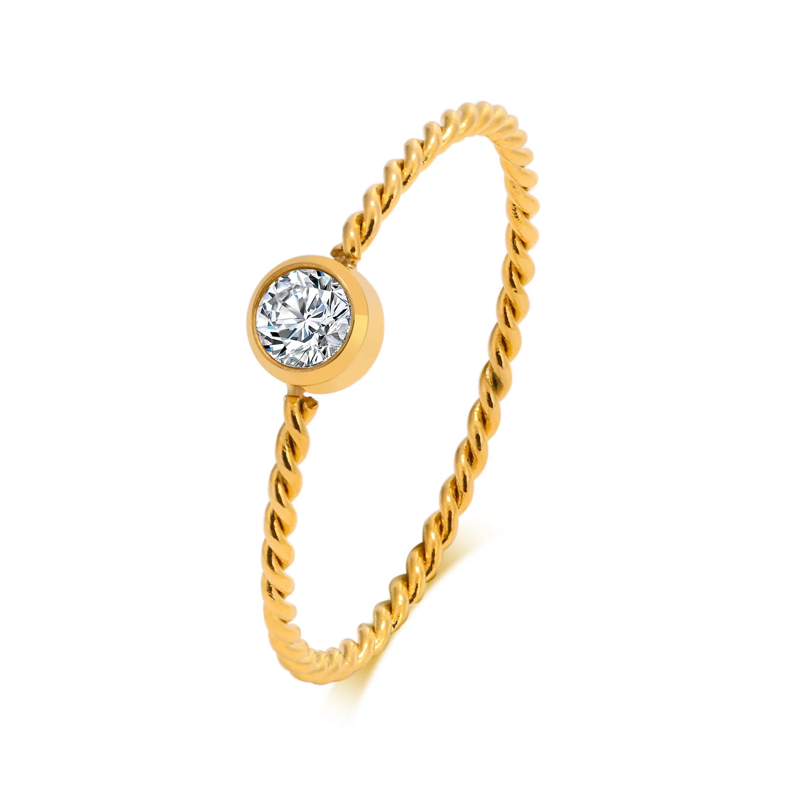 خاتم أنيق رفيع بتصميم حبل ملتوي للنساء، خاتم زفاف معدني من الفولاذ المقاوم للصدأ، خاتم أنيق وبسيط بتصميم كلاسيكي جديد للحفلات