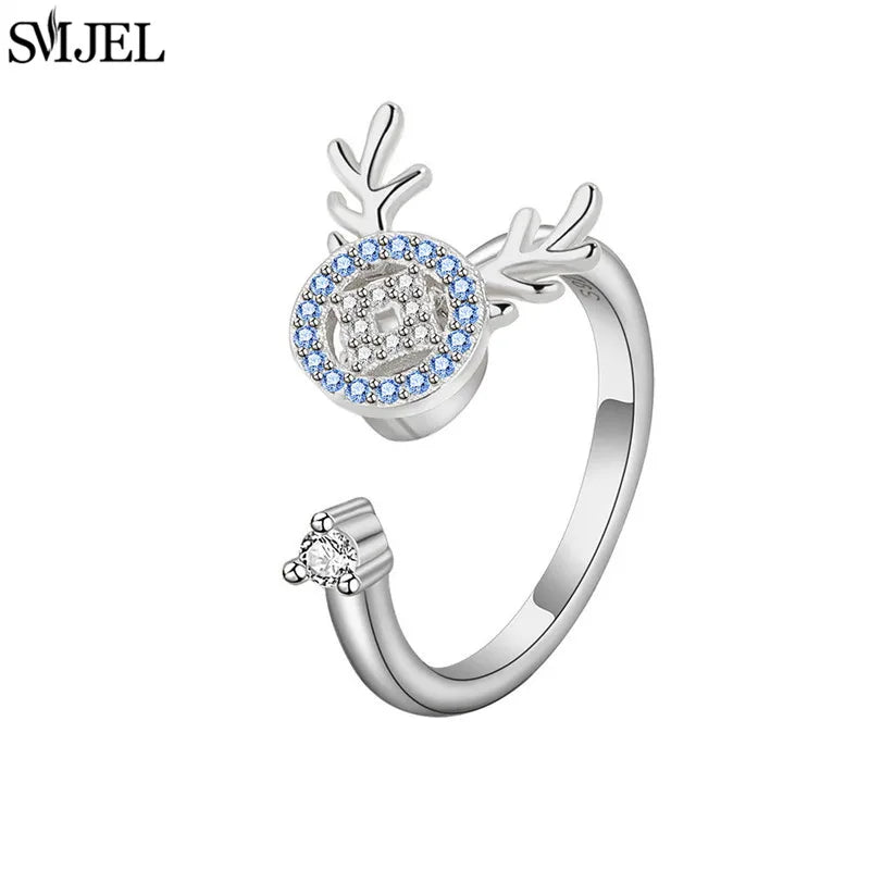 خواتم فاخرة دوارة على شكل حيوانات لتخفيف التوتر للنساء، خواتم دوارة لطيفة على شكل زهرة وقلب ويعسوب، خاتم مضاد للتوتر، مجوهرات زفاف