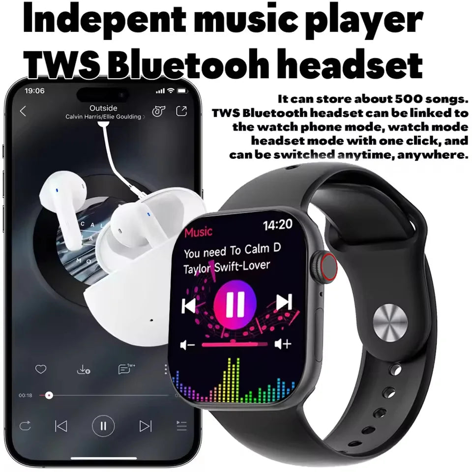 ساعة ذكية جديدة من سلسلة 2025 Watch10 مزودة بنظام تحديد المواقع العالمي (GPS) للرجال والنساء، تدعم تقنية البلوتوث عالية الدقة، مقاومة للماء، تعمل بنظامي التشغيل Apple Android IOS