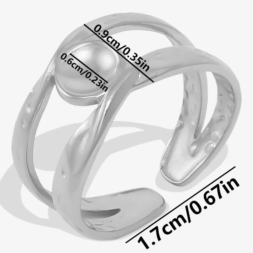 5 قطع/مجموعة خواتم من الفولاذ المقاوم للصدأ، لون ذهبي، قابلة للتعديل، مفتوحة، بتصميم عصري، مجوهرات نسائية أنيقة، لا يتغير لونها