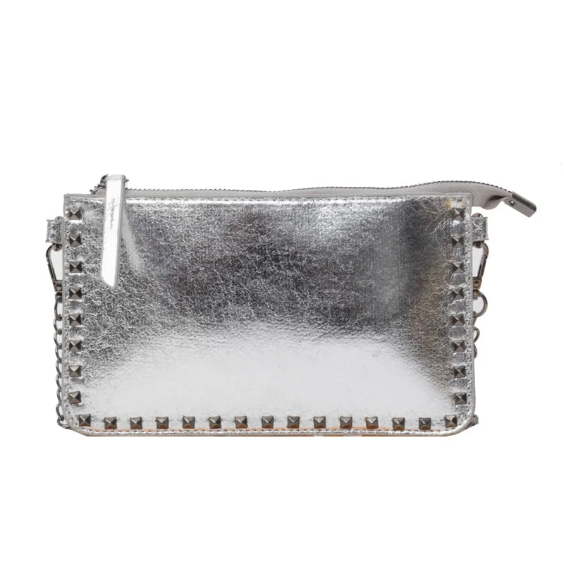 حقائب كروس بودي بتصميم بلون واحد للنساء، سلسلة أنيقة، محفظة للهاتف المحمول، حقيبة كتف أنيقة، حقيبة كتف رئيسية للنساء