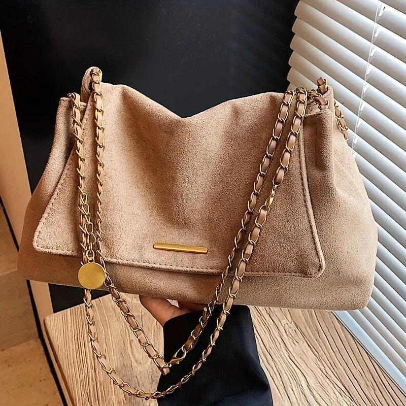 Vintage Large Crossbody Shoulder Bag Elegant Women's Handbag with Detachable Strap Durable Tote Bags for Casual Formal Events