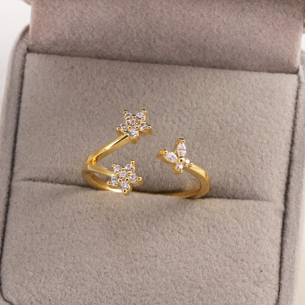 خواتم زهور مرصعة بالزركون المكعب بألوان زاهية ومتألقة للنساء، خاتم فاخر مزين بفيونكة من الزركون الوردي، مجوهرات زفاف للزوجة والصديقة