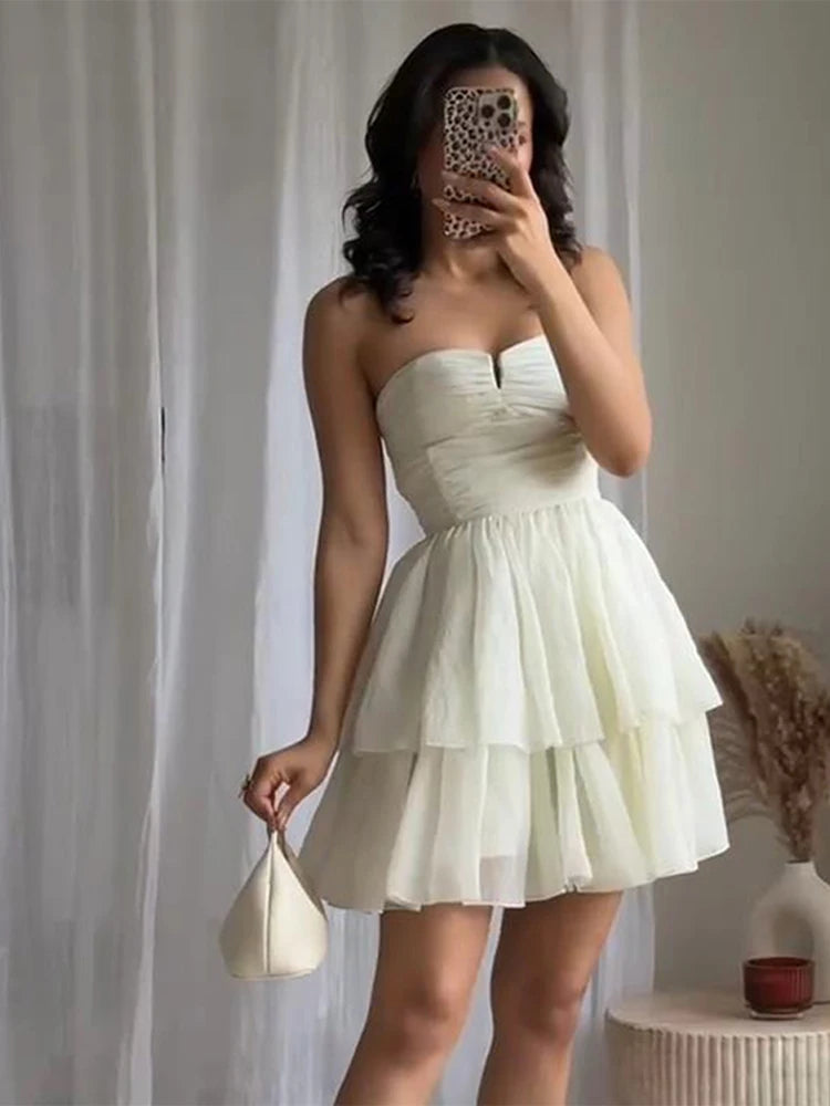 Solid Summer Off-shoulder Party Dresses For Women Elegant Solid Sleeveless Zipper Female Short Dress Casual Beach Lady Vestidos