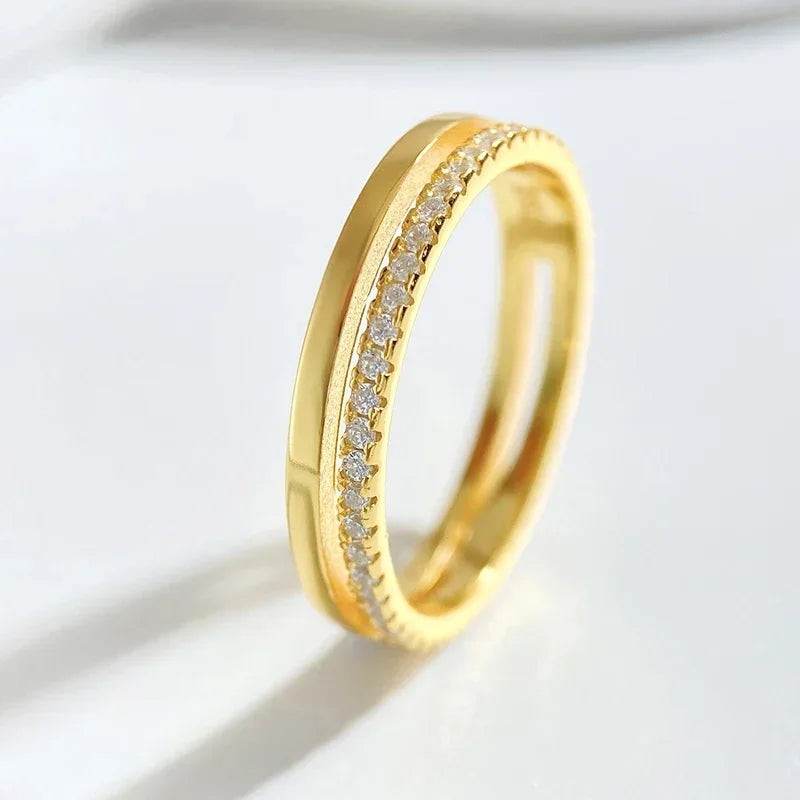 خاتم فضة إسترليني عيار 925 مرصع بالزركون الكلاسيكي المتلألئ، خاتم فاخر وأنيق من الزركون للنساء، مناسب للخطوبة والزفاف، قطعة مجوهرات راقية عالية الجودة