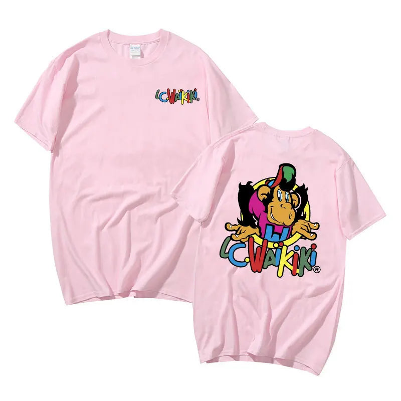 تيشيرت رجالي برسومات قرد، تيشيرتات رجالية، تيشيرتات وايكيكي برسومات قرد على الوجهين، تيشيرتات علوية للرجال والنساء، تيشيرت عصري كاجوال بأكمام قصيرة