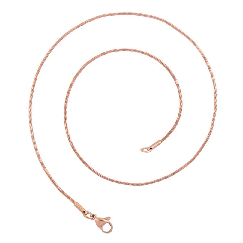 1/5/10 قطع 1.2 مم 45/50/60/70 سم سلسلة ثعبان مستديرة من الفولاذ المقاوم للصدأ للنساء والرجال إكسسوارات مجوهرات عصرية