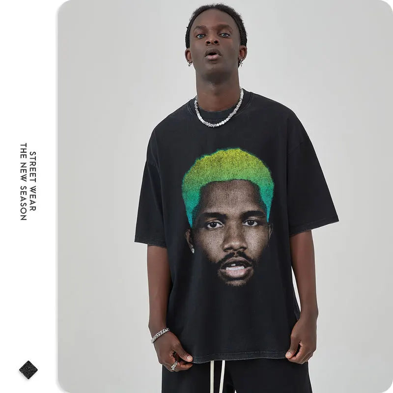 تي شيرتات كبيرة الحجم بتصميم هيب هوب راب مغسول عتيق، تي شيرت كبير الحجم مطبوع عليه DTG، تي شيرتات هاراجوكو Y2K بأكمام قصيرة للرجال، 100% قطن