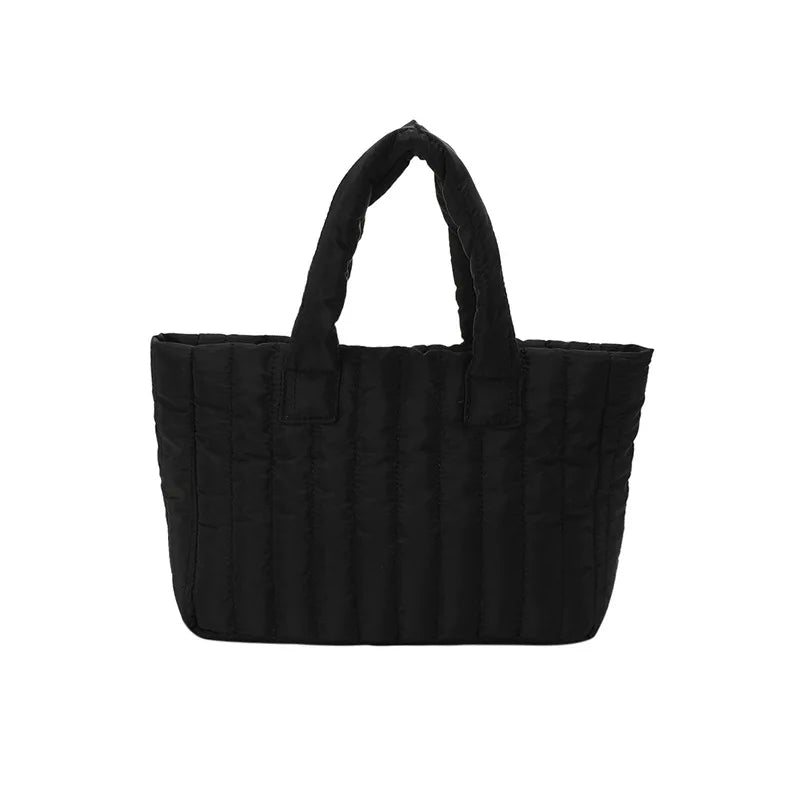 1pcs Ladies Tote Bags Large Capacity Cotton Padded Bag Solid Color Casual Fashion Nylon Elegant for handbag