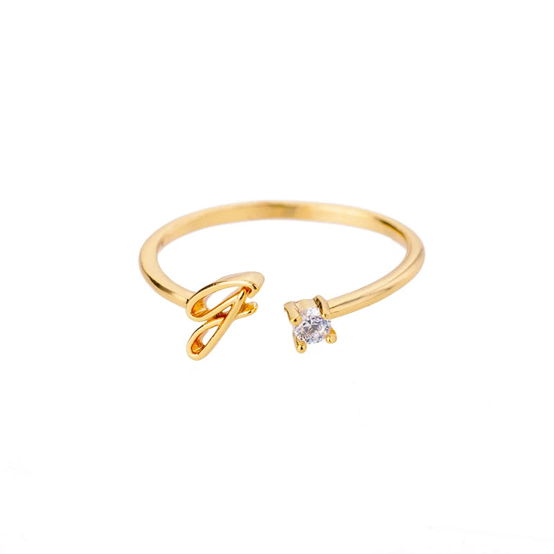 خواتم صغيرة بأحرف أولية للنساء، مصنوعة من الفولاذ المقاوم للصدأ، بأحرف AZ، قابلة للتعديل، مجوهرات نسائية أنيقة لعيد الميلاد، مجوهرات نسائية