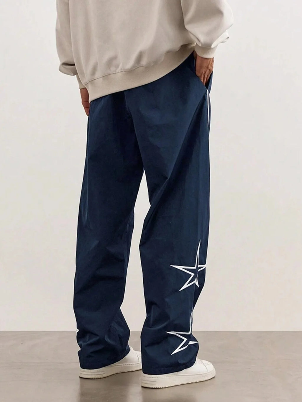 2025 Spring Autumn New Men’s pure color Casual Embroidered Drawstring Pants Men fashion Loose quick-drying Leg Straight Pants
