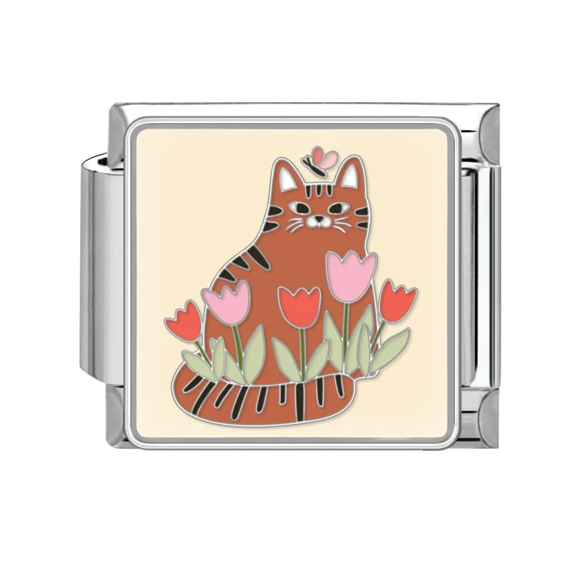 قطعة واحدة من دلايات القط المحظوظ الكرتوني تيدي شيبا إينو الإيطالية تناسب سوار 9 مم من الفولاذ المقاوم للصدأ صناعة المجوهرات بنفسك بالجملة