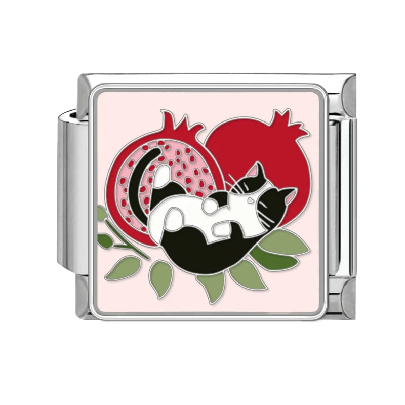 قطعة واحدة من دلايات القط المحظوظ الكرتوني تيدي شيبا إينو الإيطالية تناسب سوار 9 مم من الفولاذ المقاوم للصدأ صناعة المجوهرات بنفسك بالجملة