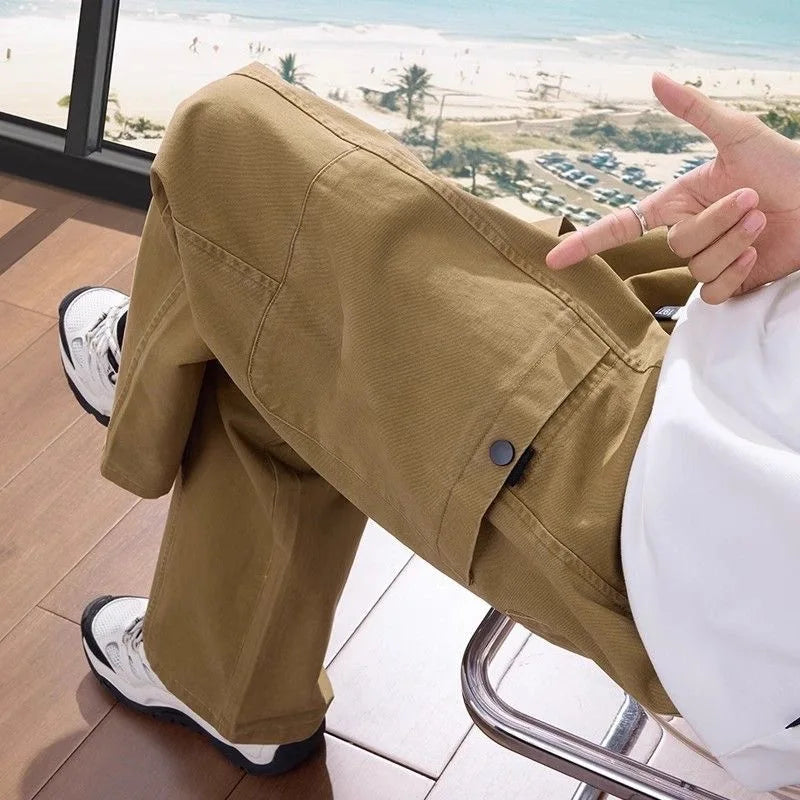 American Workwear Men's Spring and Autumn Style 2025 New Loose Straight Casual Wide-leg Pants