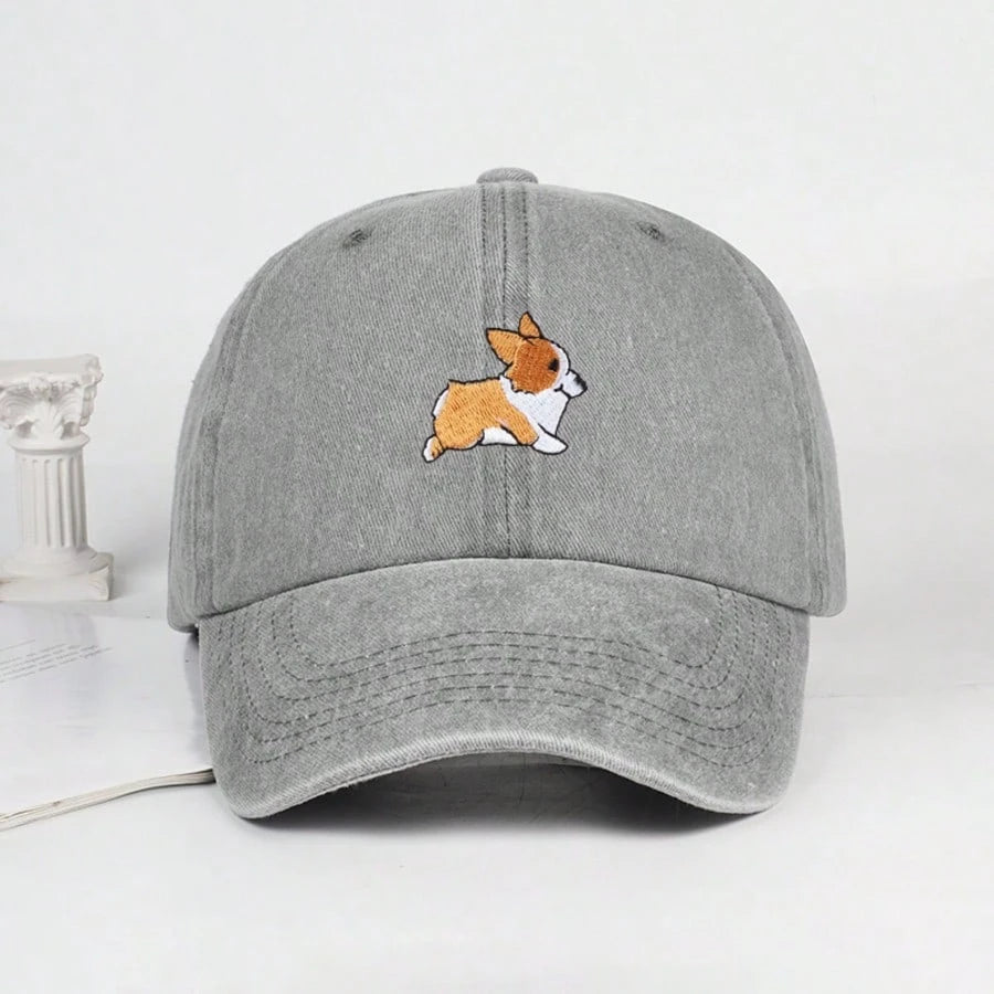 قبعة بيسبول مطرزة برسومات كلب كورجي لطيف للرجال والنساء، مناسبة للسفر والتنزه في الهواء الطلق، وقبعة واقية من الشمس، وقبعة استرخاء.