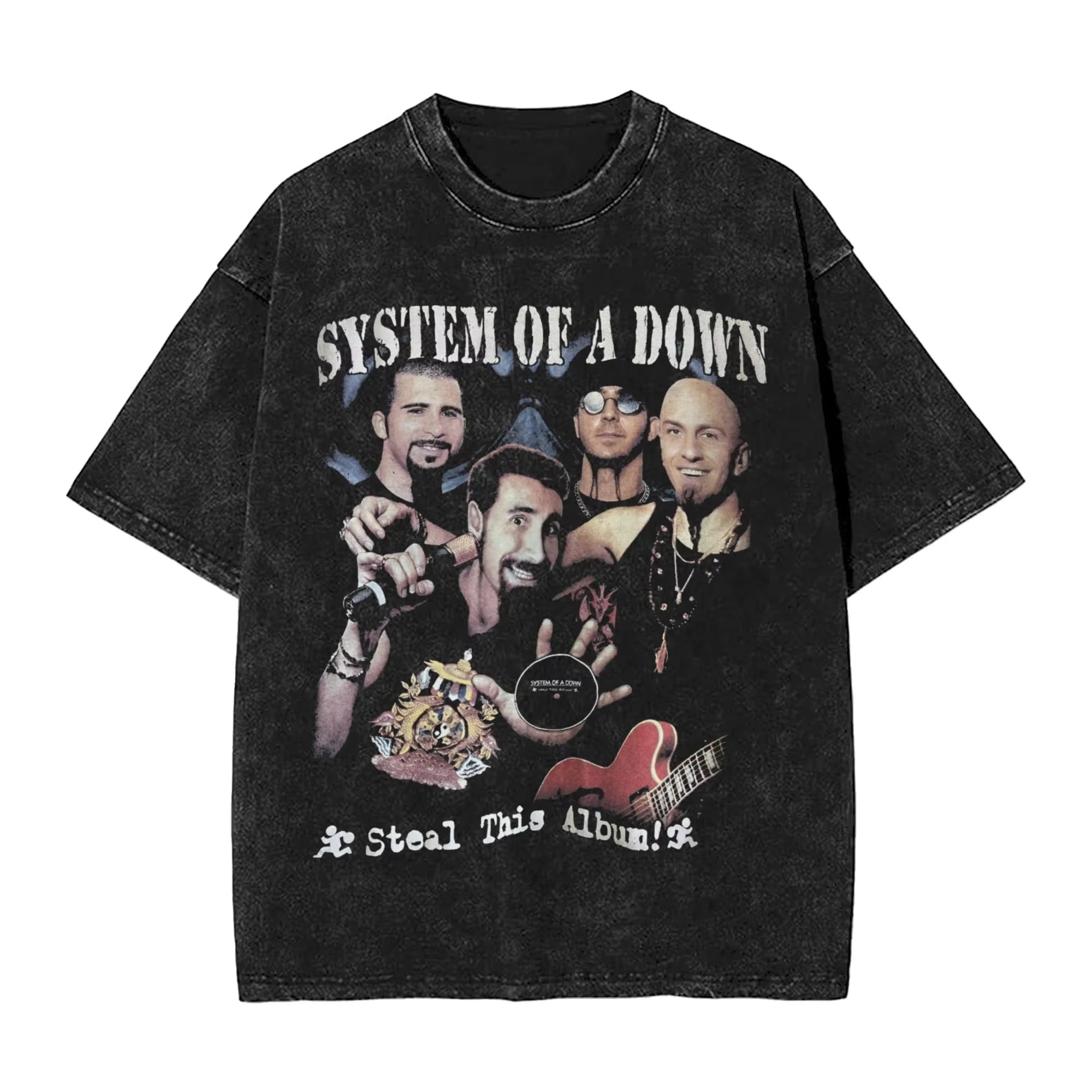 تي شيرت روك واشد، تي شيرت ستريتوير هيب هوب، تي شيرت SYSTEM OF A DOWN SOAD للرجال والنساء، 100% قطن، مطبوع هاراجوكو