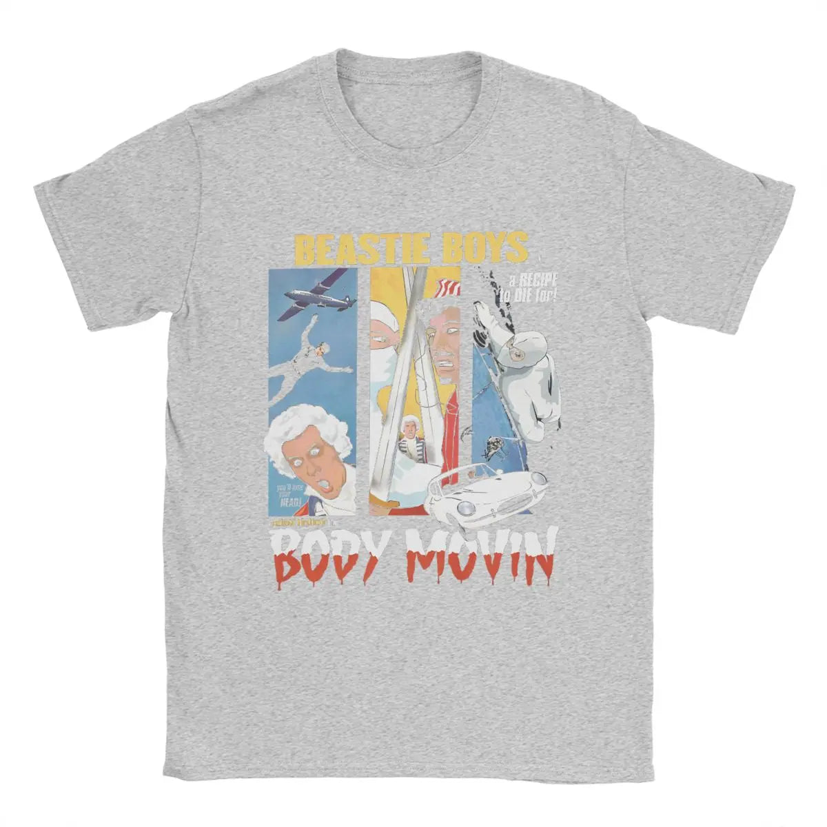 تي شيرت رجالي من Body Movin Beastie Boys تي شيرت قطني عصري برقبة دائرية وأكمام قصيرة ملابس بمقاسات كبيرة