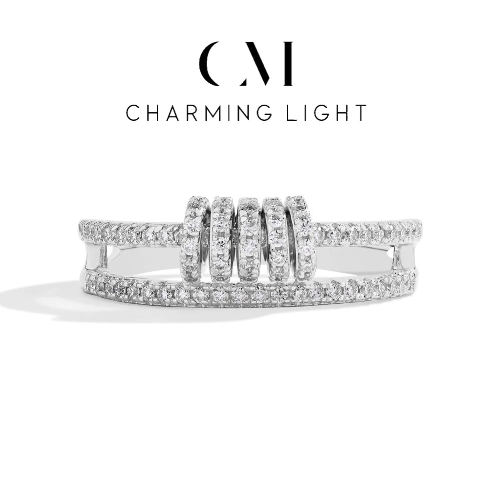 خاتم مويسانيتي كامل ساحر مخصص مرصع بالألماس اللامع من فضة إسترليني عيار 925 مطلي بالذهب للنساء مجوهرات فاخرة بالجملة