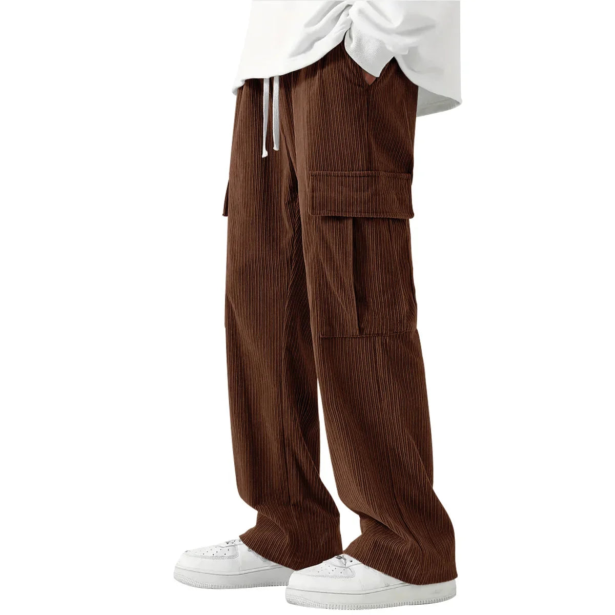 Men's Corduroy Casual Pants High Street Trend Loose Wide-leg Straight Versatile European American Style