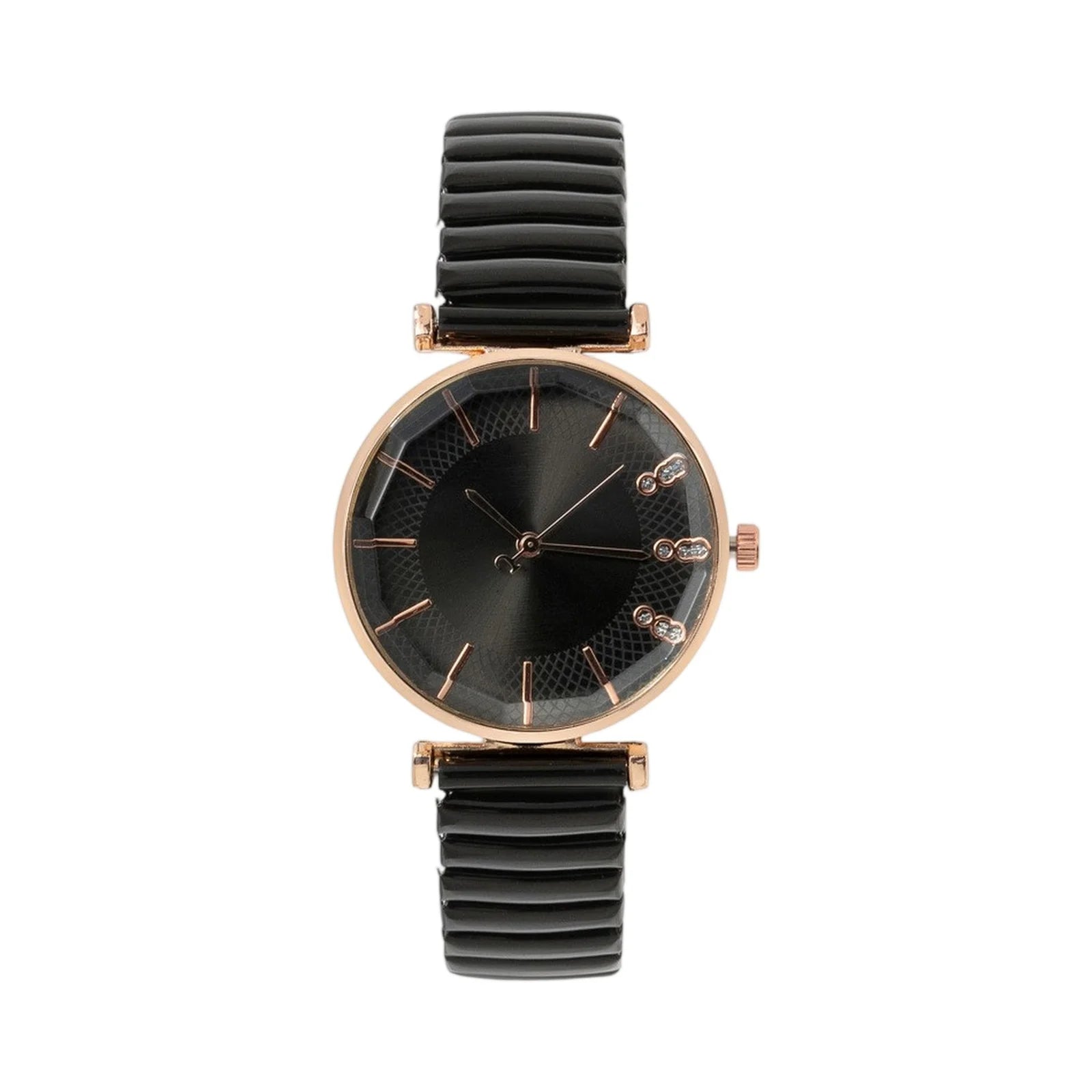 ساعة فاخرة بسيطة من الكريستال الأزرق، كوارتز نسائية، سوار مطاطي من الفولاذ المقاوم للصدأ، ساعة أنيقة وعصرية للنساء