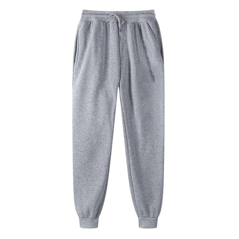 New men's high-quality solid-color sport pants - sport outfit - elastic waist - 2026 casual loose pants - black/grey - cotton jo