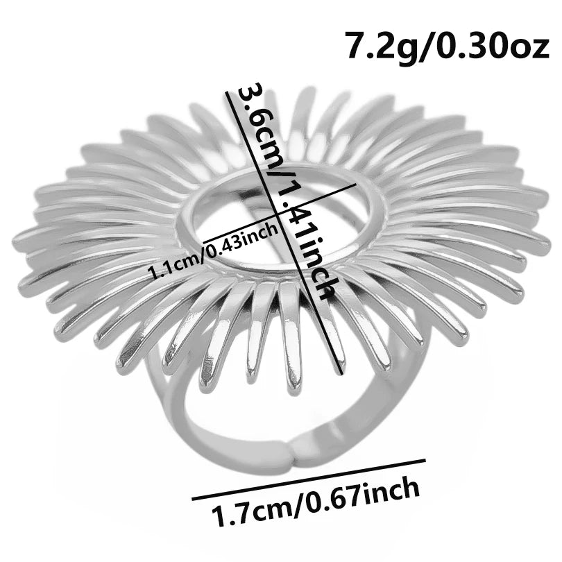 5 قطع/مجموعة خواتم من الفولاذ المقاوم للصدأ، لون ذهبي، قابلة للتعديل، مفتوحة، بتصميم عصري، مجوهرات نسائية أنيقة، لا يتغير لونها