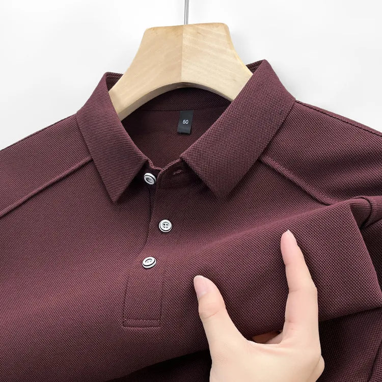 تي شيرت بولو رجالي صيفي 2025 بأكمام قصيرة مصنوع من القطن بنسبة 65%، مناسب للأعمال، بأكمام قصيرة، مقاسات M-4XL