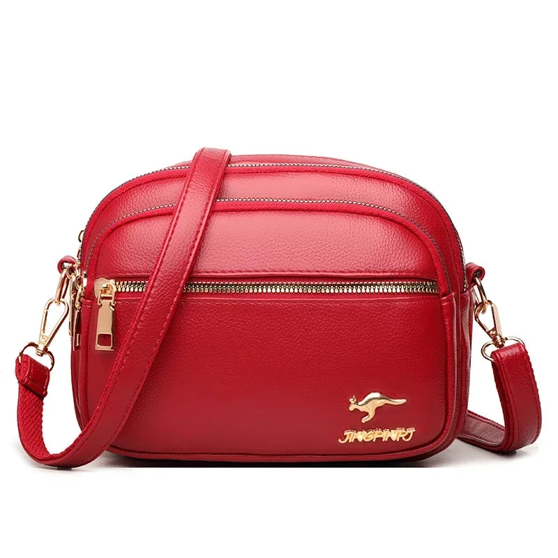 حقيبة كتف نسائية أنيقة من الجلد الناعم عالية الجودة، حقيبة متعددة الجيوب ومقاومة للاهتراء، حقيبة يد فاخرة للسيدات