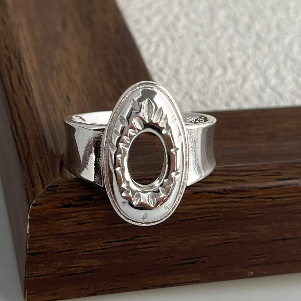 خواتم من الفضة الإسترليني عيار 925 للنساء والأزواج، بتصميم بسيط مصنوع يدويًا، مزينة بالزهور والأقواس والقلوب، هدية مجوهرات فاخرة، مضادة للحساسية.