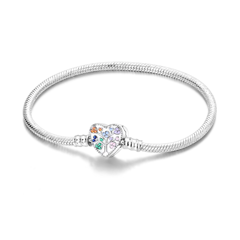 أساور من الفضة الإسترلينية عيار 925 بطول 17-20 سم على شكل فراشة على شكل ورقة البرسيم الأصلية تناسب خرز سحر DIY مجوهرات نسائية أنيقة