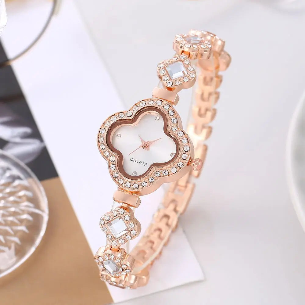 ساعات نسائية عصرية جديدة، ساعات كوارتز نسائية، أساور، لون أخضر بسيط، لون ذهبي وردي فاخر، ساعات يد نسائية (Relogio Feminino)