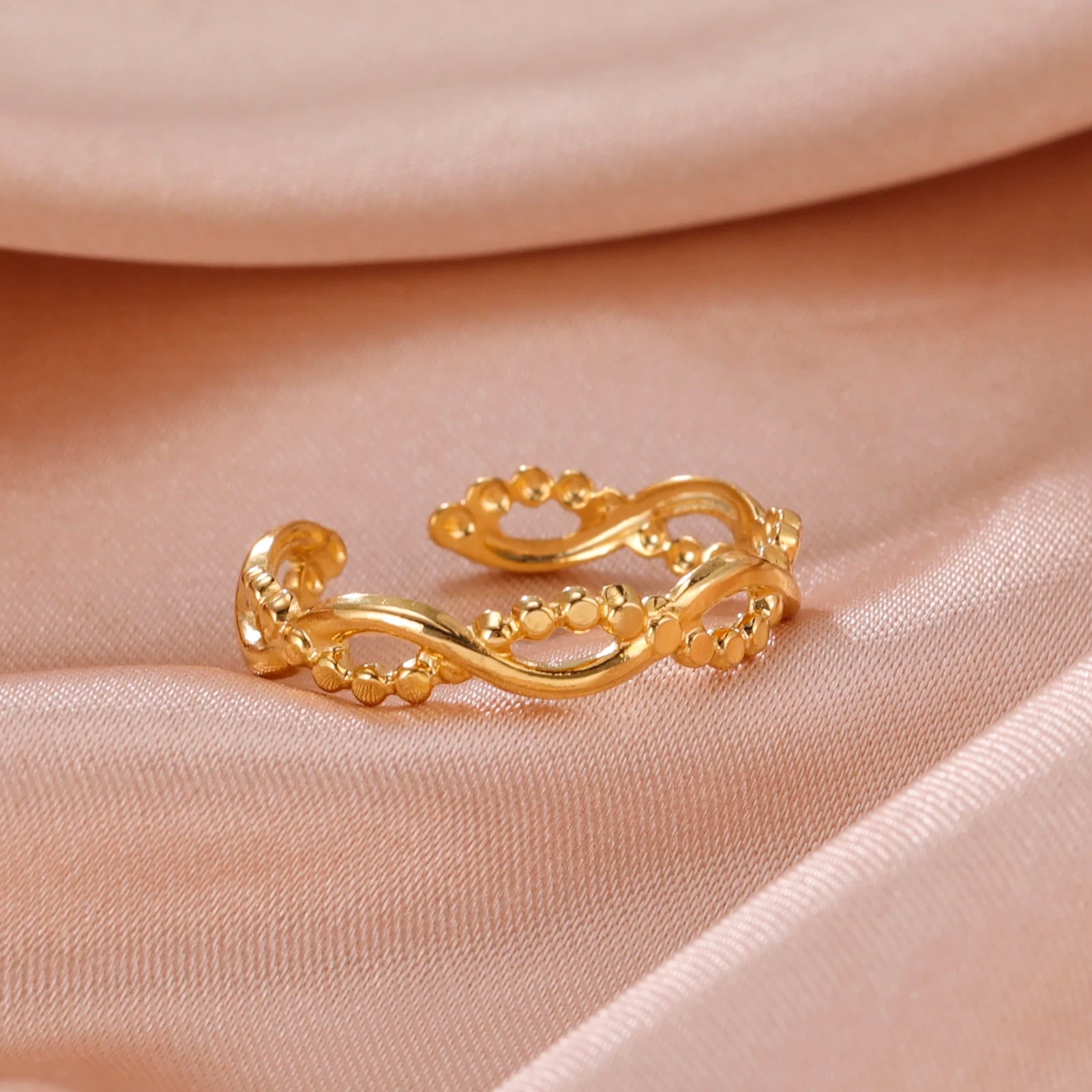 خواتم نسائية من الفولاذ المقاوم للصدأ بتصميم قلب هندسي أنيق، قابلة للتعديل، مفتوحة الأصابع، مجوهرات عصرية للحفلات، هدايا بالجملة