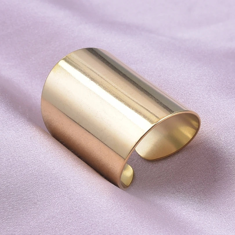 خواتم واسعة غير متساوية من الفولاذ المقاوم للصدأ للنساء والرجال، إكسسوارات، مجوهرات هندية، خاتم إصبع عتيق، هدية