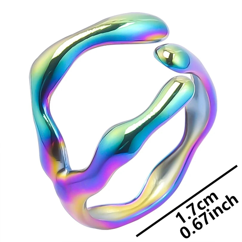 1 قطعة من خواتم عين النمر الكلاسيكية المصنوعة من الفولاذ المقاوم للصدأ القابلة للتعديل والمفتوحة للنساء والرجال إكسسوارات خاتم إصبع ذهبي اللون