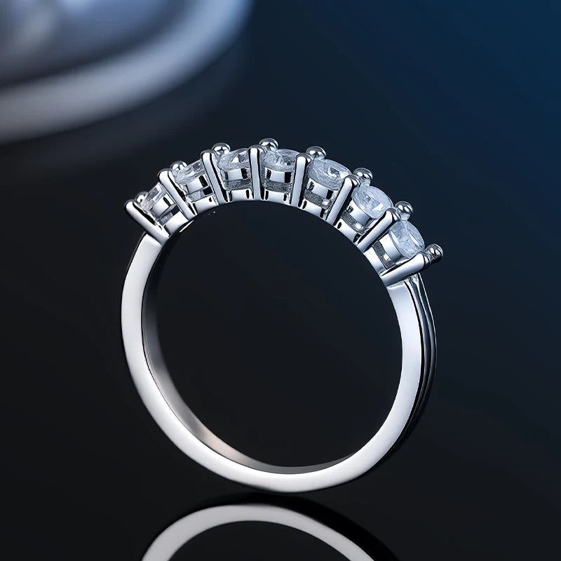 خاتم فضة أصلي 100% S925 للرجال والنساء فاخر لامع D VVS1 مويسانيتي اجتياز قلم اختبار الماس وخواتم الزركون للجنسين