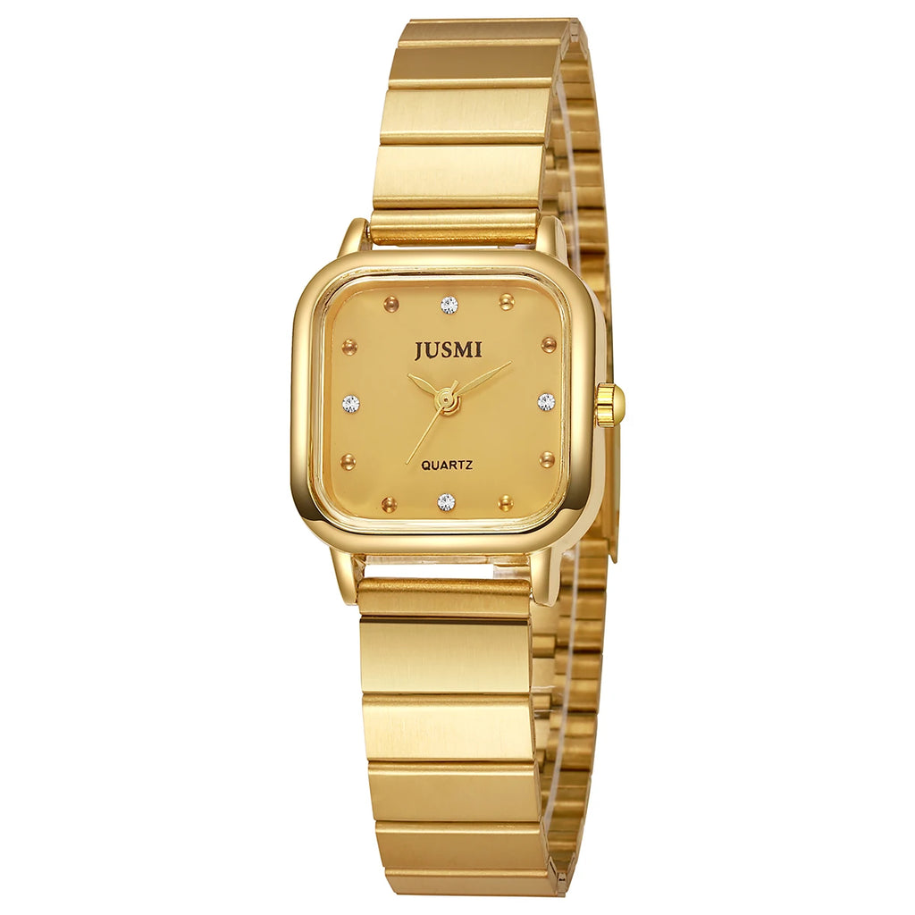 ساعة كوارتز نسائية أنيقة وبسيطة، مصنوعة من سبيكة معدنية، مناسبة كهدية للهالوين أو عيد الميلاد.