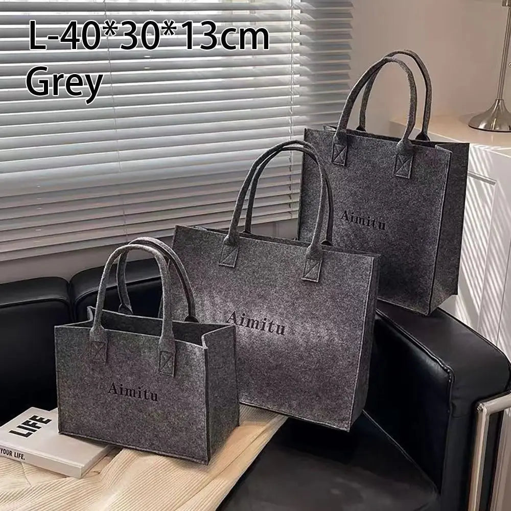 حقيبة كتف نسائية أنيقة S/M/L مصنوعة من اللباد، بسيطة بلون سادة، حقيبة رسول، حقيبة يد كبيرة السعة، حقائب سفر غير رسمية، حقائب كروس بودي