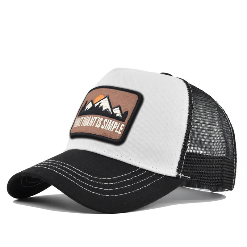 قبعة بيسبول مطرزة بشبكة قابلة للتهوية للنساء والرجال لعام 2025، قبعة واقية من الشمس للرياضات الخارجية وركوب الدراجات والسفر وقبعة شمس للأب