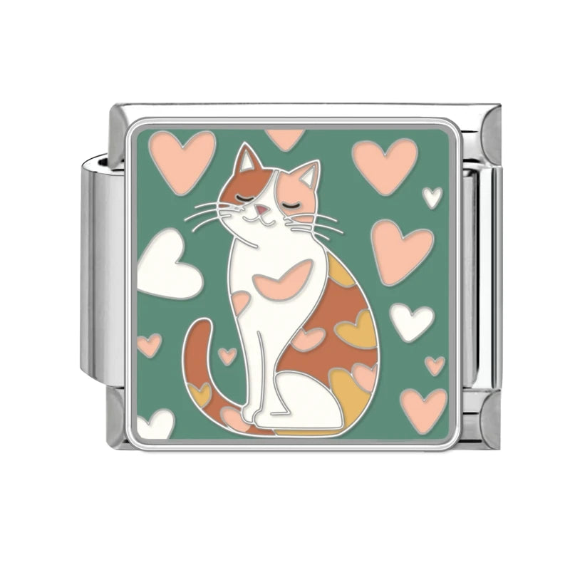 قطعة واحدة من دلايات القط المحظوظ الكرتوني تيدي شيبا إينو الإيطالية تناسب سوار 9 مم من الفولاذ المقاوم للصدأ صناعة المجوهرات بنفسك بالجملة