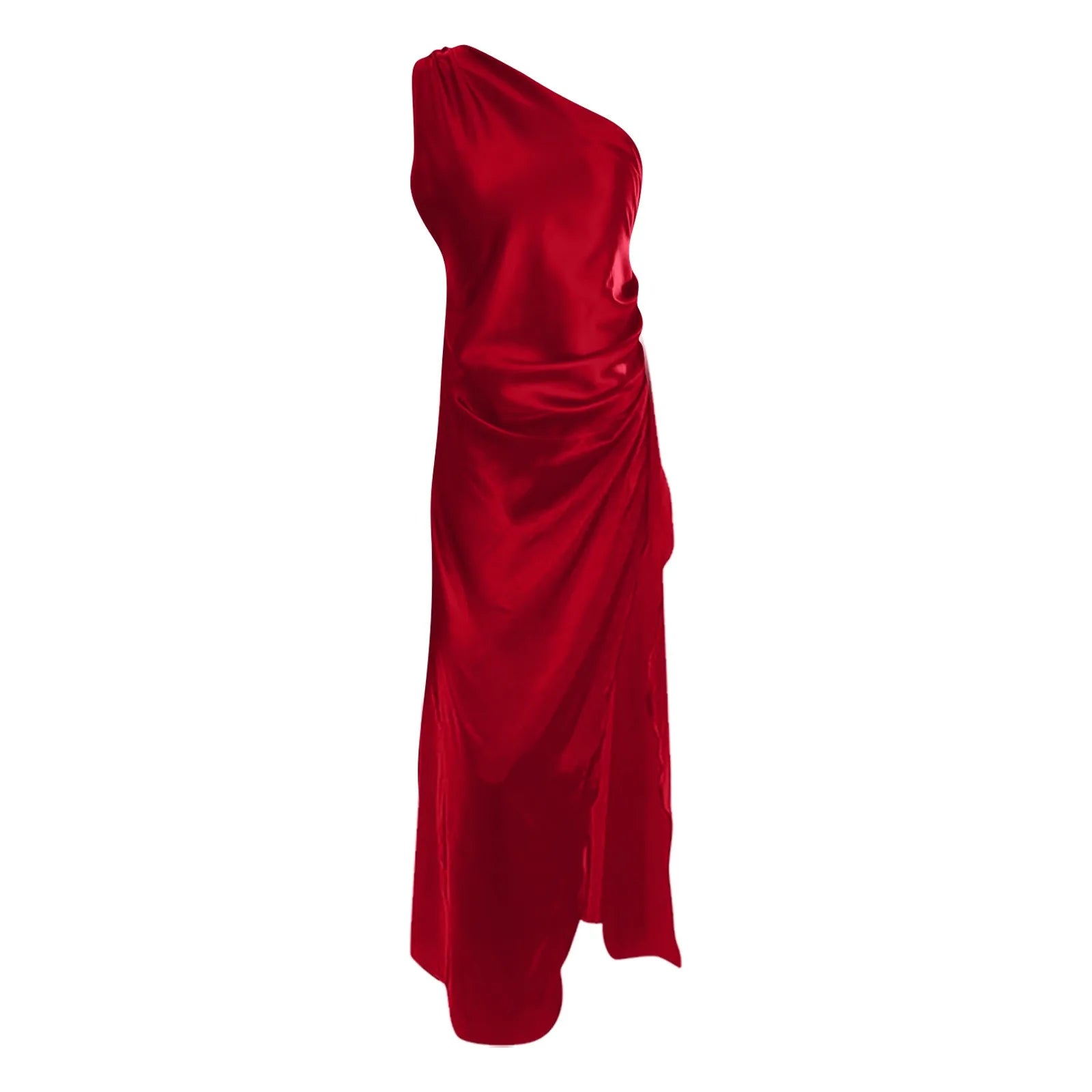 Sexy dresses for women Satin Backless Slim party Long Dress One Shoulder HighSplit Cocktail dress Wedding evening dresses elbise