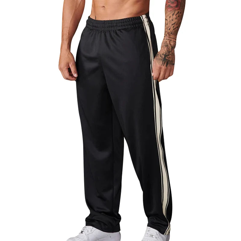 2024 Spring And Autumn New Men's Sports Pants American Style Striped Loose Straight Leg Casual Running Training Wear Men's Pants